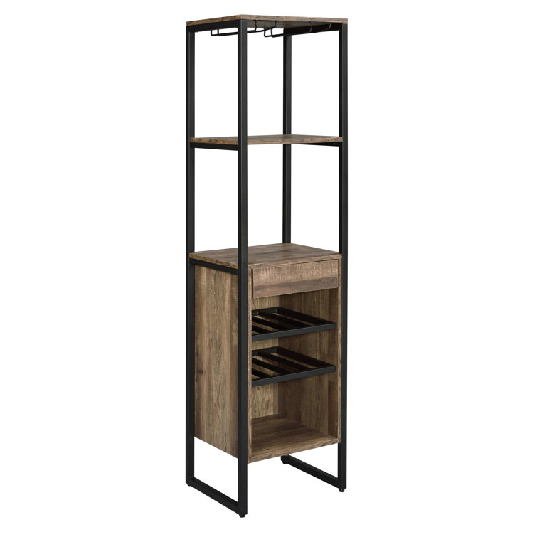 Tall narrow discount oak wine rack